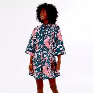 Tuckernuck X Cameran Eubanks Wimberly Pink & Navy Magnolia Chintz Indre Dress